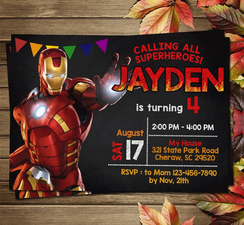 Printable Iron Man Birthday Party Invitation - Etsy