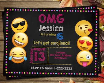 Afdrukbare emoji-verjaardagsuitnodiging