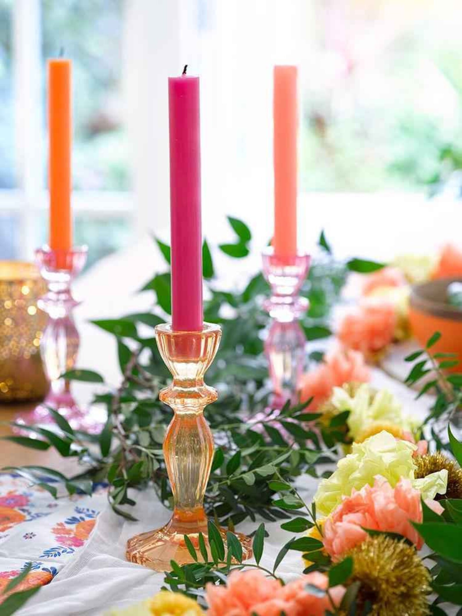 Orange Glass Candle Holder Candle Stick Holder Taper Etsy UK