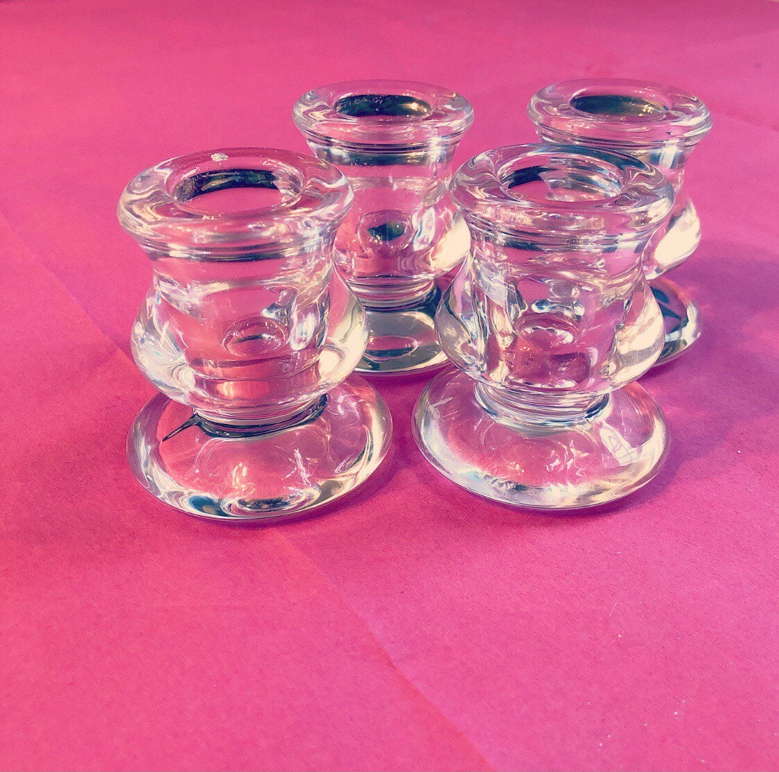Candle Stick Holder Clear Glass Holders Wedding Candle Etsy