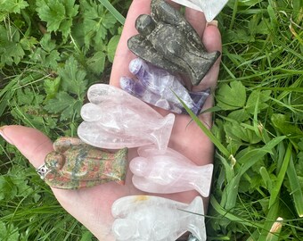 Medium size crystal angels  / guardian angel / pocket angel / angel keepsake / gemstone angel / medium size 5cm tall