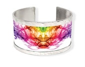 Inspired in multicolored inks, bracelet made with aluminum. Personalized text - Upcycled Jewelry - Tin anniversary