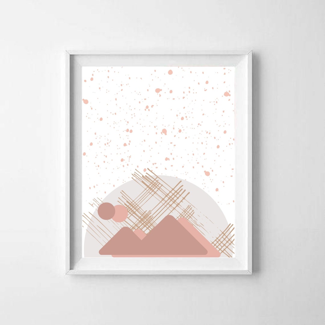 Abstract Mountain Art Print Geometric Mountain Art Etsy UK