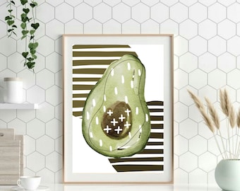 Avocado Illustration, Avocado Illustration, Avocado Illustration, Avocado Illustration, DIGITAL DOWNLOAD, Avocado Illustration, Druckbare Kunst