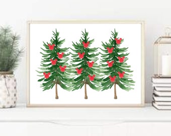 Mickey Christmas Decor, Themed Christmas Trees, Mickey Christmas, Holiday art, Red Mickey, DIGITAL DOWNLOAD