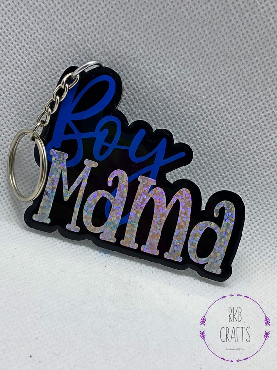 Acrylic Key Tag - Boy Mom