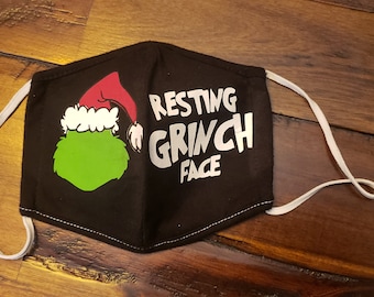 Face Mask - Resting Grinch Face