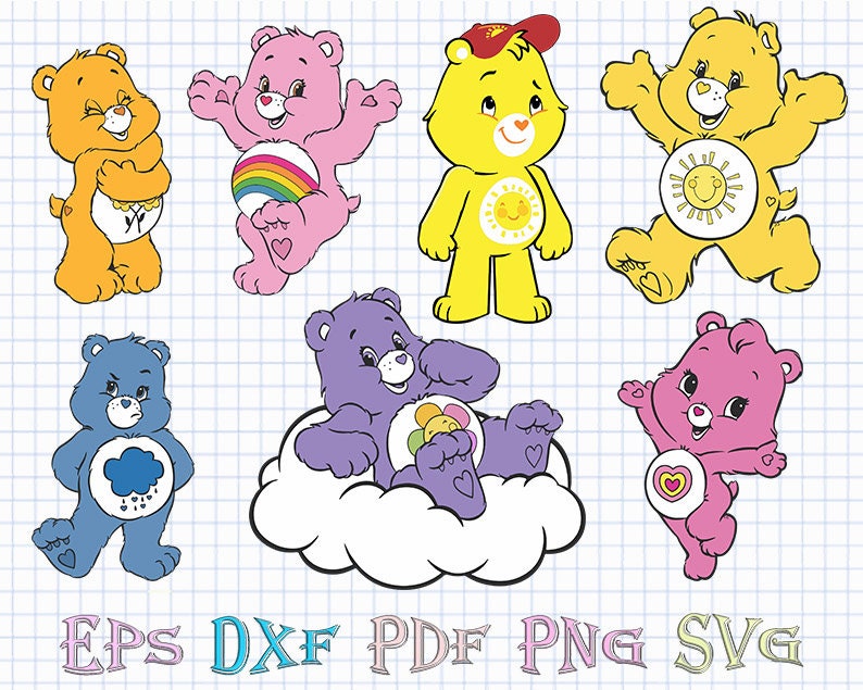 Care Bears Svg Bundle Easy Cut Layered By Color Cutting | Etsy