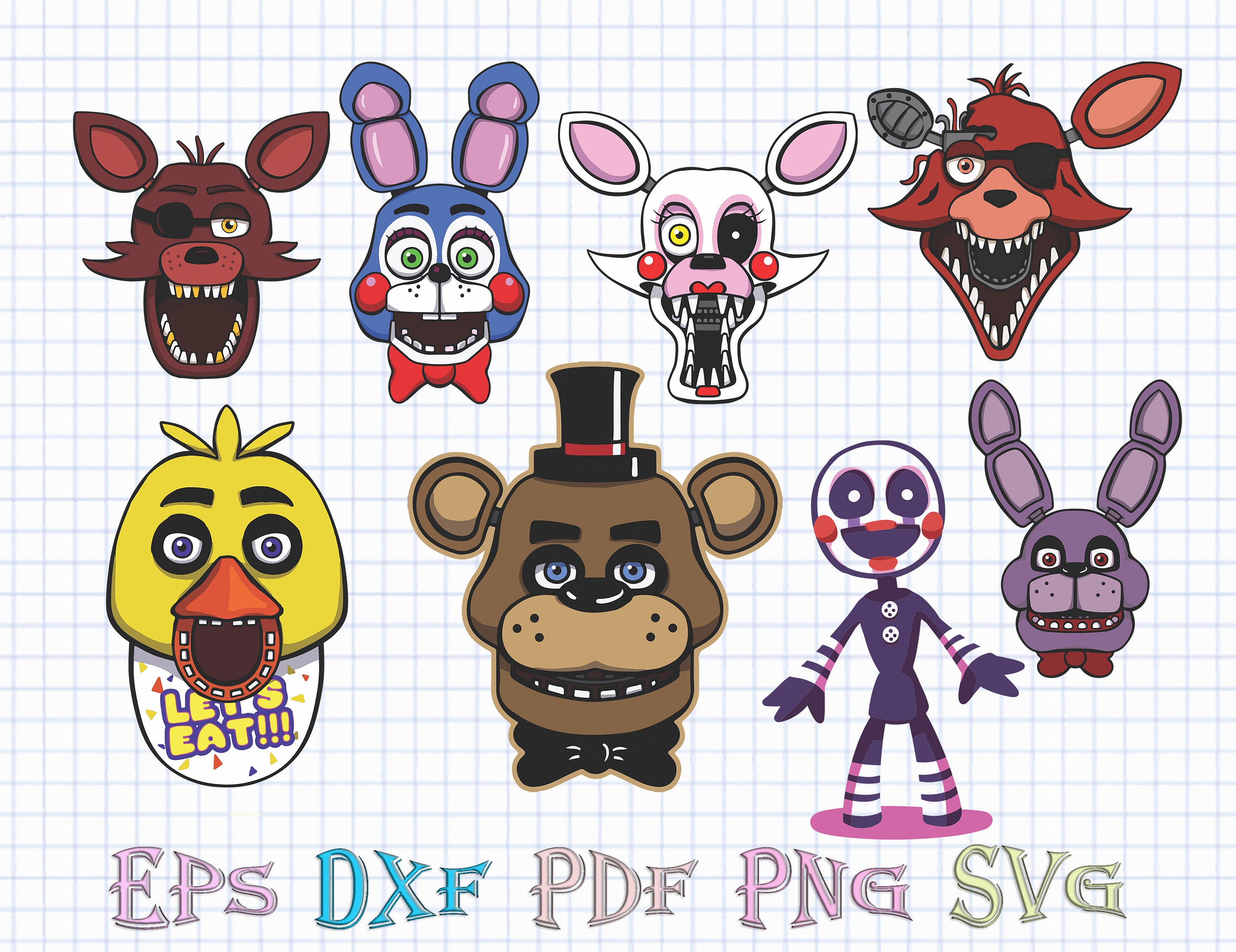 Fnaf Svg Five Nights Freddy Svg Freddy Svg Five Nights At Etsy Uk