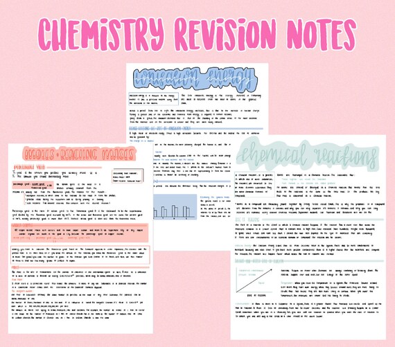 Chemistry Revision Notes Etsy UK