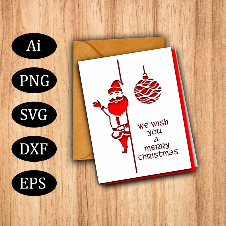 Christmas Card Svg for Cricut Etsy