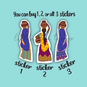 Desi Sticker: Starke Frauen (Wasserfest) (Du kannst wählen, welchen Sticker du einzeln kaufen möchtest)