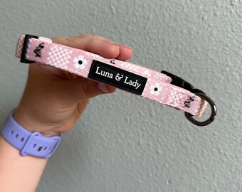 Adjustable Pet Collar &quot;Stay Classy&quot;, Steamboat Willie Classic Minnie Mouse Themed Print
