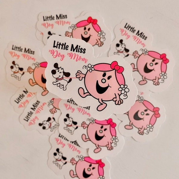 Little Miss Dog Mom Sticker Decal, Little Miss Puppy Decal, Walking My Dog Stickers