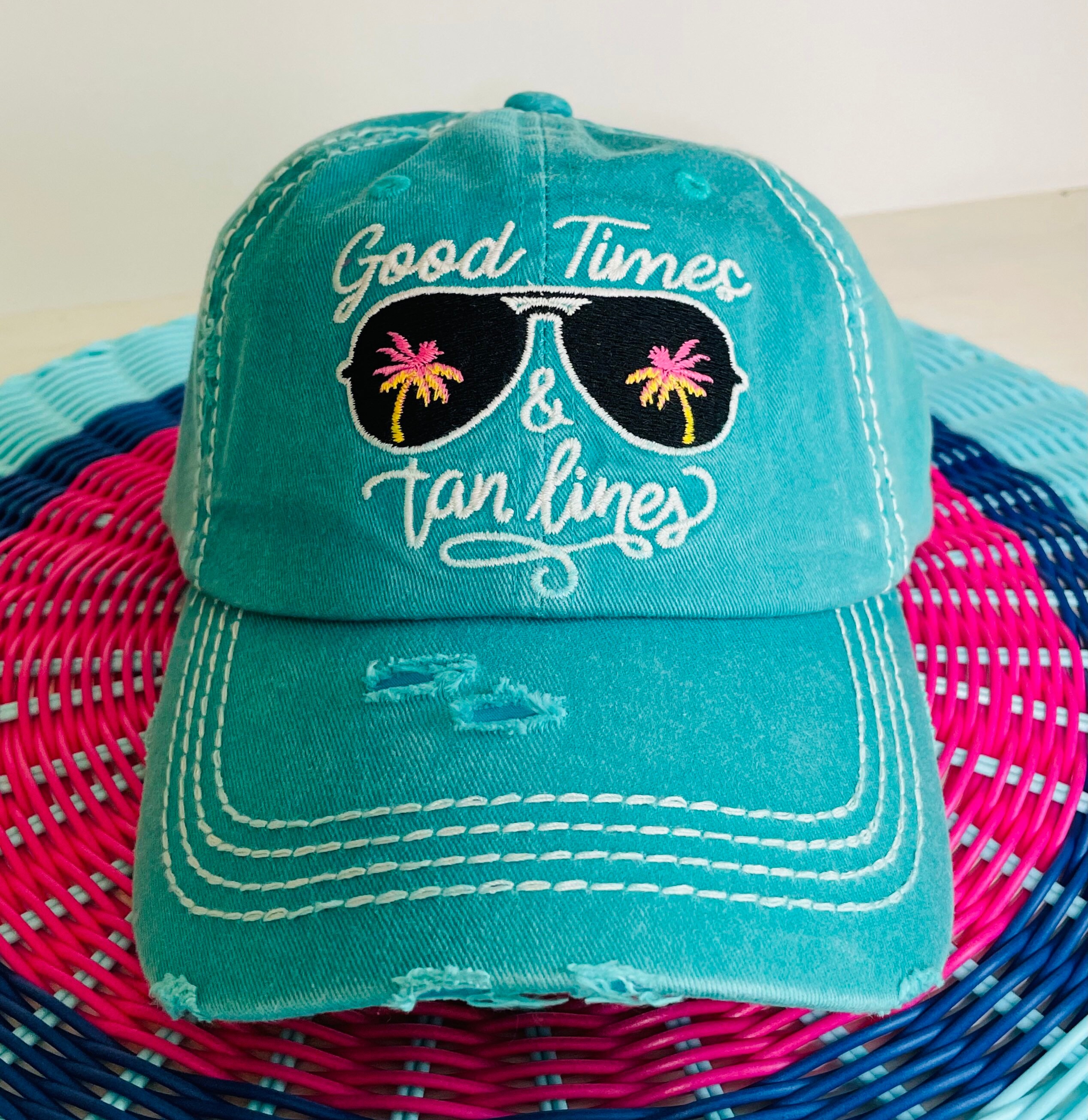 Distressed Turquoise Blue Dad Hat - Etsy