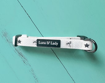 "Verstellbares Hundehalsband ""Good Vibes"", Steamboat Willie Classic Mickey Mouse Motivdruck,"