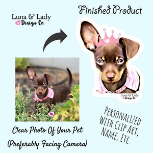 Custom Pet Dog Cat Portrait Sticker Decals, Perfect Gift For Dog Moms, Any Theme, Personalized Portraits of Your Pets