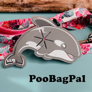 Whale-y Cute PooBagPal | Hot Pink Rubber Poop Bag Holder | Hands Free Poop Bag Carrier - Doggie Poop Loop Waste Bag Holder for Dog Owners