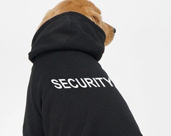 Dog Hoodie Personalised Security Guard Dog Cats Pet Clothing Jumper