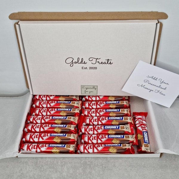 KitKat Chunky FULL-SIZED BARS Nestle Gift Set Box Chocolate Treat With Message Birthday Gift Congratulations Easter Thank You Any Occasion