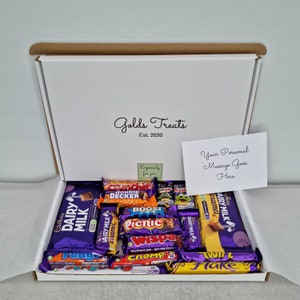 Stuur een felicitatie met je nieuwe baan Cadburys chocoladegeschenkdoos Opbergdoos GRATIS gepersonaliseerde berichtkaart Brievenbus New Start Employment Love