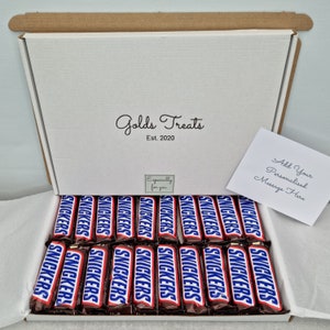 Snickers FULL-SIZED BARS Mars Gift Set Box Chocolate Treat With Message Birthday Gift Congratulations Easter Thank You Any Occasion