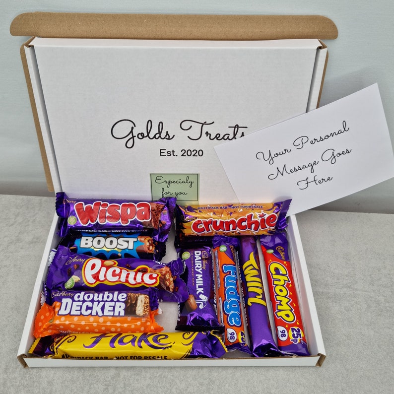 Send a Thinking of You with FREE Message card Personalised Cadbury Dairy Milk Chocolate Gift Box Hamper Letterbox Treat Love Miss You Father Medium
