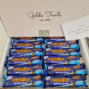 GRENADE Protein Bar Oreo Stuur een bedankje GRATIS Gepersonaliseerde Berichtkaart Chocolade Geschenkdoos Verjaardag Brievenbus Gefeliciteerd Ik hou van je, ik mis je