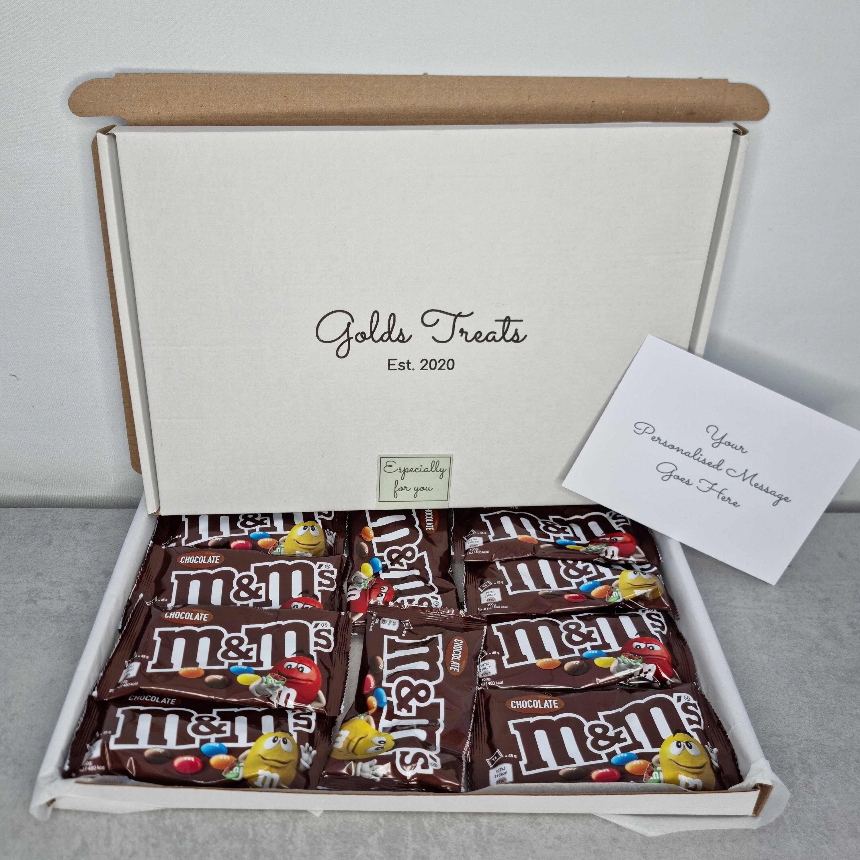 Barres M&M's croustillantes au chocolat et aux cacahuètes GRANDE TAILLE Mars Coffret cadeau Gâterie au chocolat avec message Félicitations Pâques En toute occasion