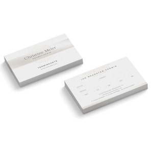 Hochwertige Terminkarten drucken | personalisierte Terminkärtchen drucken | 50-1000 Terminzettel neutral im Visitenkarten Format