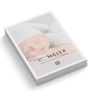 Foto Visitenkarten online personalisiert + gedruckt, Unternehmenskarten mit Ihren Angaben drucken, 85x55 mm, 1- oder 2-seitig, 350g/m2 Matt