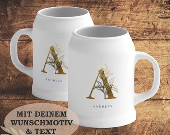 Personalisierter Bierkrug mit Wunschtext bedruckt, in 3 Größen verfügbar - viele weitere Bierkrüge zum Anpassen mit Text + Foto im Shop