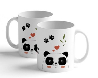 Tasse panda avec nom, tasse ours panada personnalisée, tasse en céramique panda amant, tasse panda personnalisée, concevez vous-même