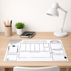 Bloc de notas A3 personalizado: Planificador semanal y notas (50 hojas), Bloc personalizado, Bloc de escritorio personalizado