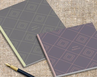 Elegant schetsboek gepersonaliseerd met naam | Gepersonaliseerde notitieboekje met hardcover cover | Blanco binnenpagina's | Ideaal als tekenboek