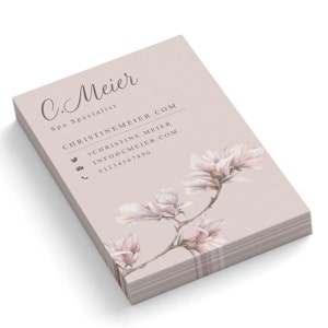 Visitenkarten mit Ihren Daten drucken | personalisierte Visitenkarten 1-seitig oder beidseitig bedruckt | Design für Florist, Beauty u.v.m.