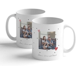 Personalisierte Keramik Tasse mit Foto, Tasse mit Wunschtext bedrucken Zauber Tasse mit Botschaft Individueller Tassen Druck Tassen Geschenk