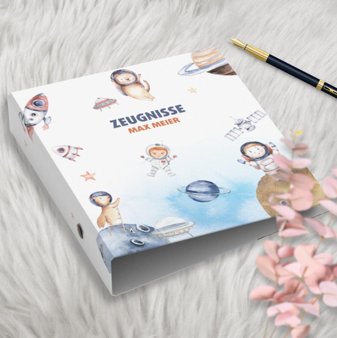 Zeugnismappe DIN A4 MJ-Design - 12 Fächer Mit Folien, Kunstleder, Made In EU