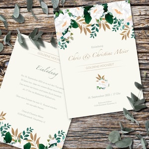 Goldene | Silberne Hochzeit Einladungskarten online individuell gestalten | personalisieren | bedrucken | Eheschließung | Jubiläum