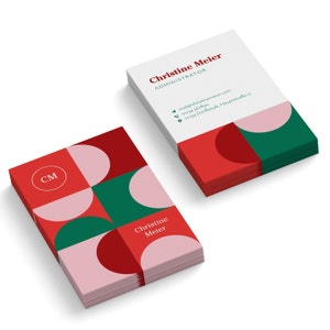 Visitenkarten ART DESIGN individualisiert | Businesskarten personalisiert und gedruckt mit deinen Daten | 1- oder 2-seitig | 350g/m Matt