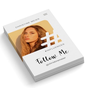 Visitenkarten Blogger drucken | personalisierte Visitenkarten mit Deinem Bild und Deinen Daten bedruckt | Visitenkarten Design Influencer