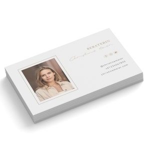 Imprimez des cartes de visite personnalisées |  Conception de carte de visite avec photo à personnaliser avec vos propres données | Imprimé sur 1 face ou sur les deux faces