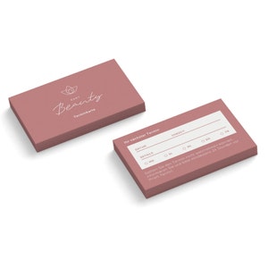 Gedruckte Terminkarten im Visitenkarten-Format | Terminkärtchen mit Ihren Daten personalisiert und gedruckt | Terminkarten Design BEAUTY
