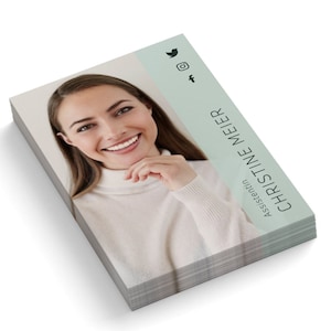 Visitenkarte personalisiert und gedruckt, Visitenkarte mit Foto und eigenen Daten in verschiedenen Farben bedruckt, 85x55 mm, 1- od 2-seitig