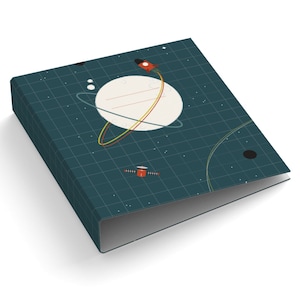 Map A4 gepersonaliseerde ringband DIN A4 universum vierkant verzamelmap voor school en studie brede map map aanpasbare natuurkunde