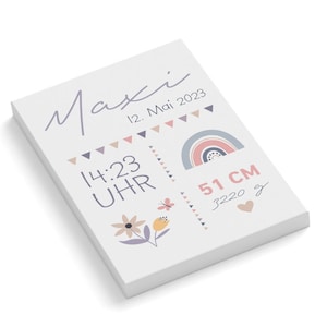 Lienzo personalizado para nacimiento | lienzo de bebé personalizado | Lienzo para habitación infantil impreso | lienzo impreso para nacimiento con nombre