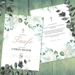 Taufe | Kommunion | Konfirmation Einladungskarten online individuell gestalten | personalisieren | bedrucken | Design-Vorlage | Baby |
