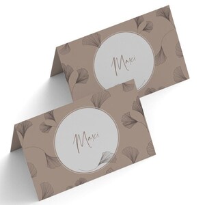 Elegante Ginkgo Leaf-plaatskaarten - Personaliseerbaar, natuurlijk Ginkgo-ontwerp: namen op bloemplaatskaarten, aanpasbare plaatskaarten