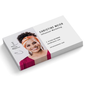 Visitenkarten drucken | Wir personalisieren und drucken deine Visitenkarte mit Foto und Angaben professionell | 85x55 mm | 1- oder 2-seitig