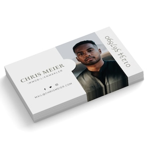 Visitenkarten personalisiert und gedruckt | Visitenkarten mit Foto und Daten angepasst | Viele weitere Visitenkarten Designs in unserem Shop